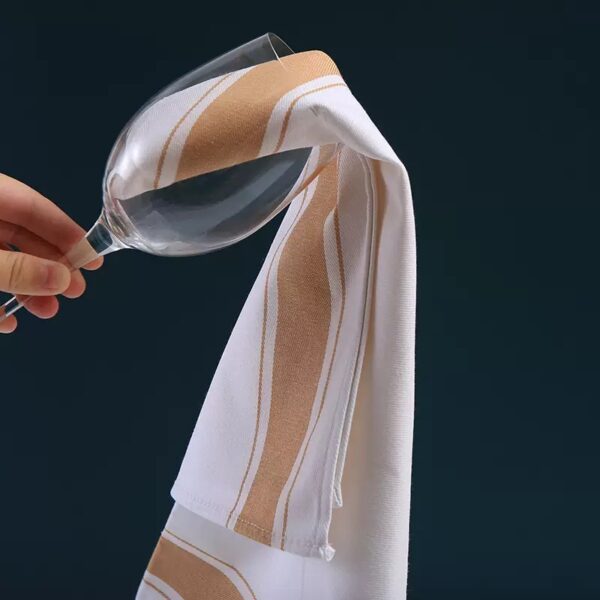 Cotton stripe napkins for wiping cups, hotel pure cotton napkin for wiping glasses, absorbent and lint-free napkin