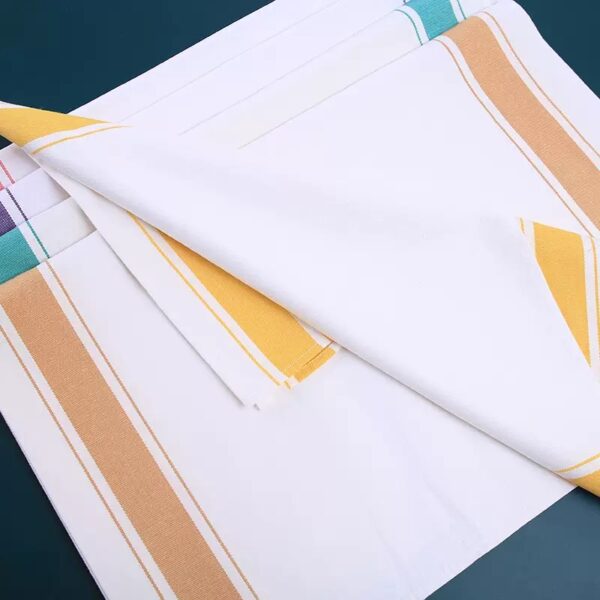 Cotton stripe napkins for wiping cups, hotel pure cotton napkin for wiping glasses, absorbent and lint-free napkin - 图片 4