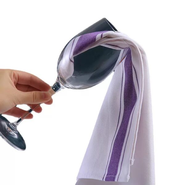 Cotton stripe napkins for wiping cups, hotel pure cotton napkin for wiping glasses, absorbent and lint-free napkin - 图片 6