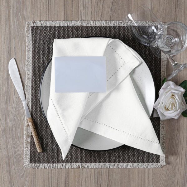 Hemstitch Linen dinner napkins - 图片 5