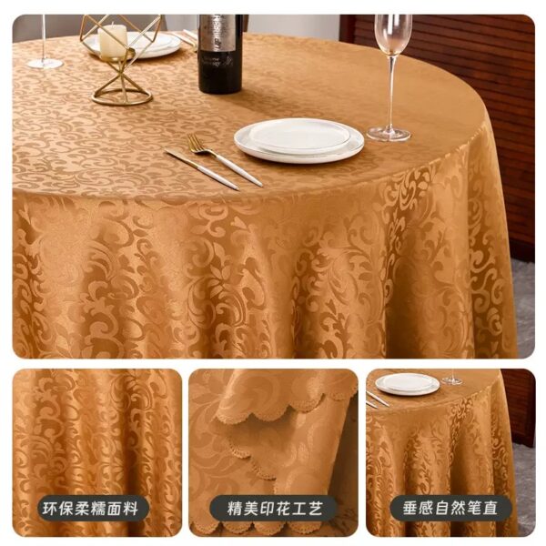 Good Fabric Drape Round Jacquard Table Cloth - 图片 2