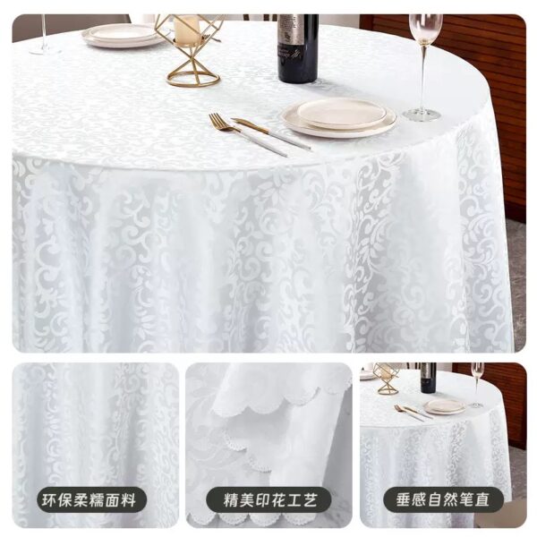 Good Fabric Drape Round Jacquard Table Cloth - 图片 3