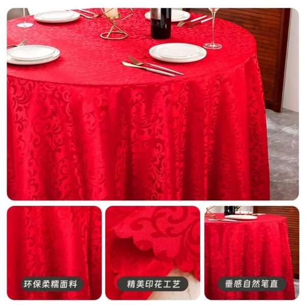 Good Fabric Drape Round Jacquard Table Cloth - 图片 4