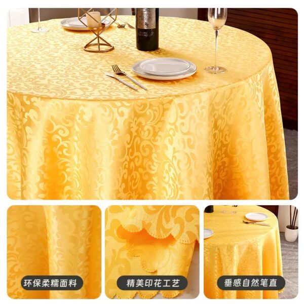 Good Fabric Drape Round Jacquard Table Cloth - 图片 5