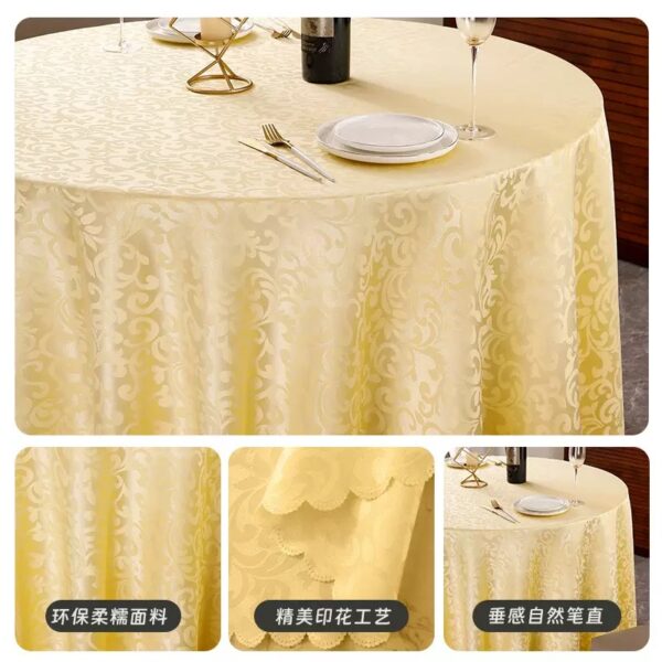 Good Fabric Drape Round Jacquard Table Cloth - 图片 7