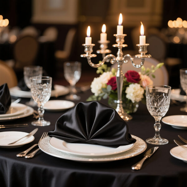 20 Inch Lamour Satin Napkins Blush, Oversized, Double Folded and Hemmed Table Napkins for Restaurant, Bistro, Wedding, Thanksgiving and Christmas - 图片 2