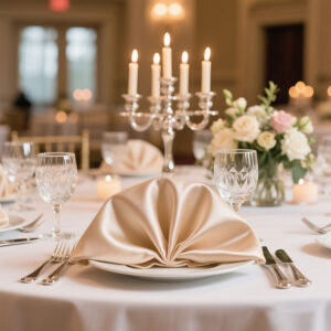 20 Inch Lamour Satin Napkins Blush, Oversized, Double Folded and Hemmed Table Napkins for Restaurant, Bistro, Wedding, Thanksgiving and Christmas
