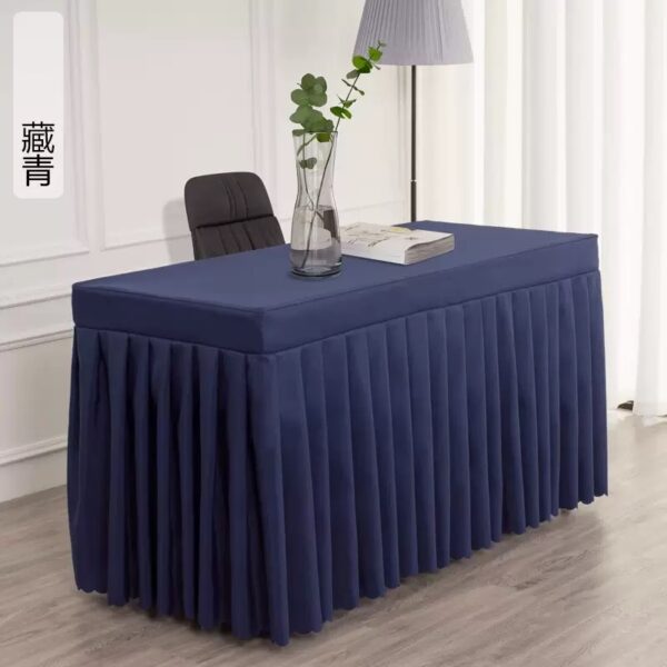 100% Polyester Material Pleated Wedding Tablecloth With Skirt - 图片 9
