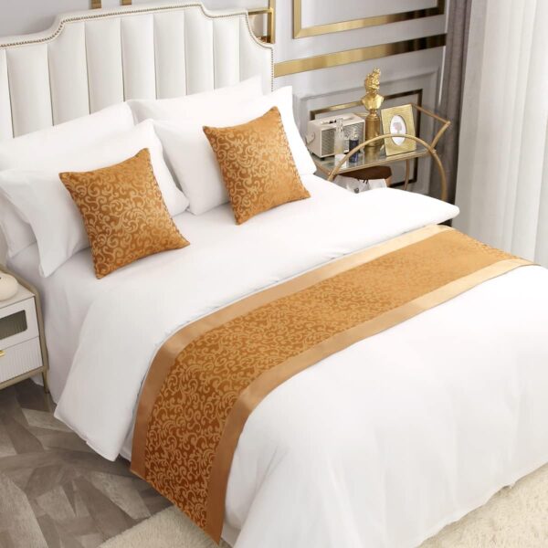 Jacquard polyester bed flag for hotel bed