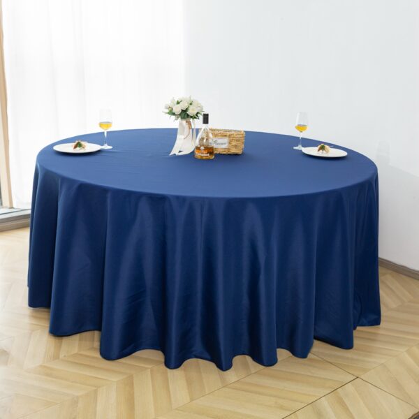 190GSM Polyester high density 120 inch round tablecloth - 图片 2