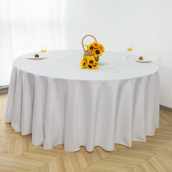 190GSM Polyester high density 120 inch round tablecloth - 图片 3