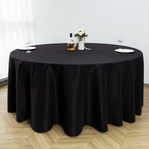 190GSM Polyester high density 120 inch round tablecloth - 图片 4