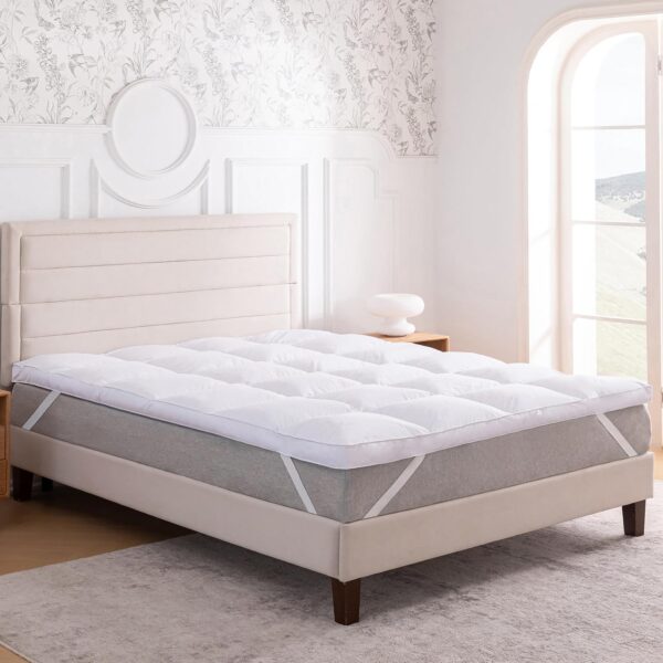 3-inch white goose down thick mattress pad - 图片 2