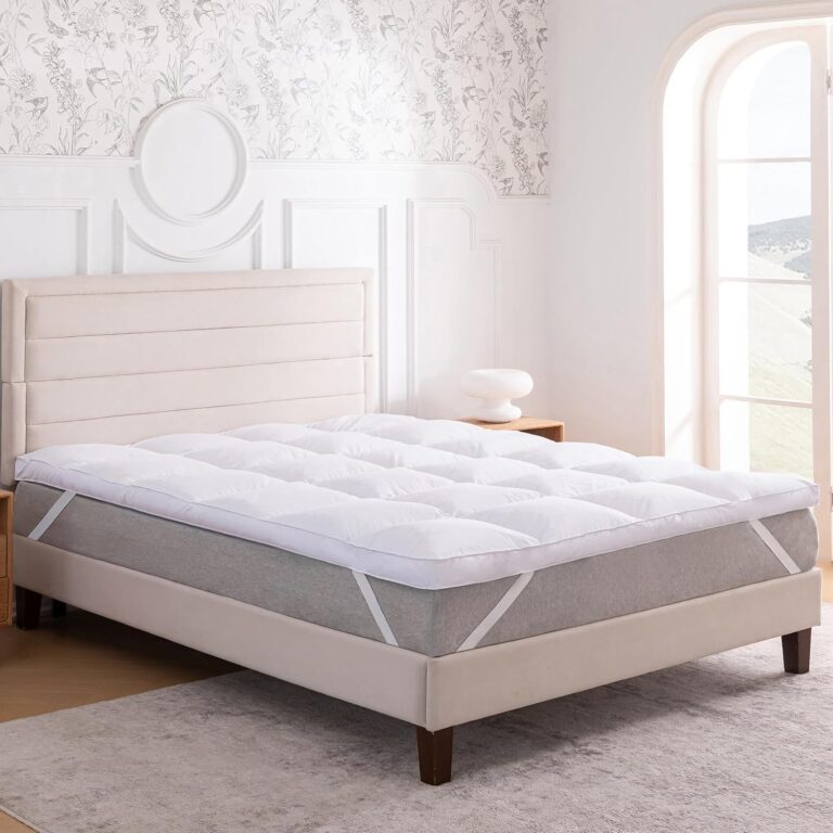 3-inch white goose down thick mattress pad