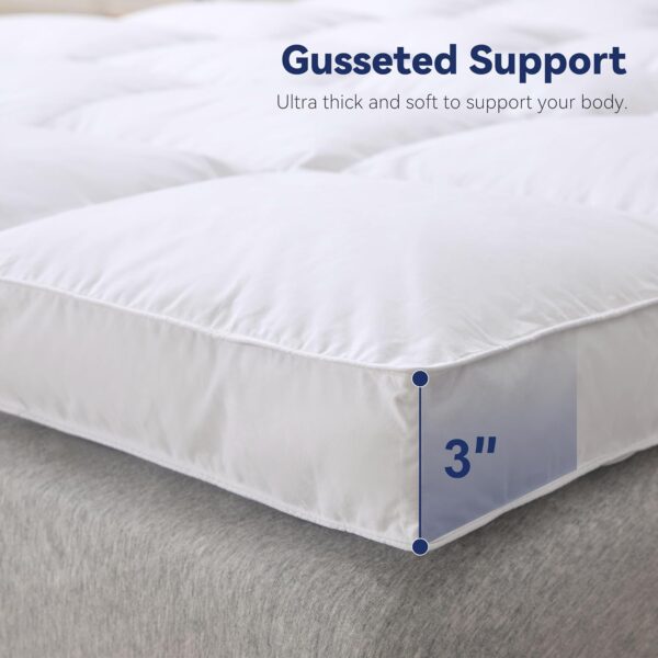 3-inch white goose down thick mattress pad - 图片 5