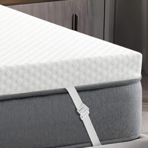 4D Breathable California King Size Gel Memory Foam Mattress Topper 3 Inch, Cooling Ventilated Mattress Pad for Back Pain Pressure Relief, Soft Bed Topper with Removable Cover