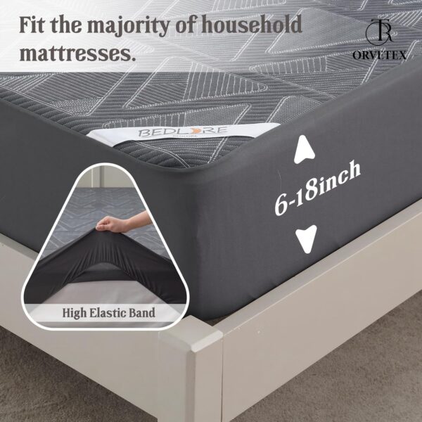 100% Polyester Microfiber Waterproof Fitted Sheet - 图片 5
