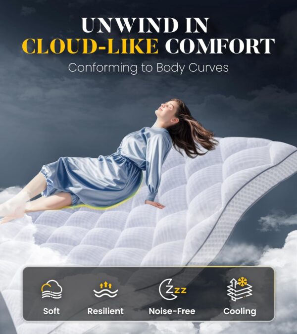 3-Inch Ultra-Fluffy Memory Foam Mattress Topper - 图片 3