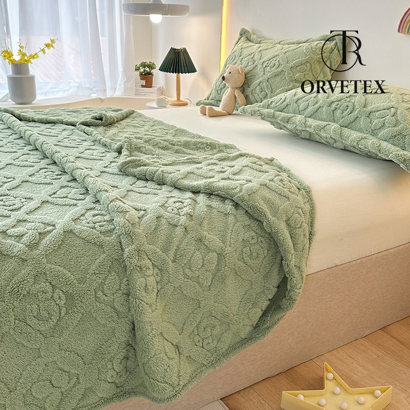 Fleece Throw Blanket for Couch - Fluffy & Cozy Cable Jacquard Tufted Throw for Women Gift, Thick and Warm Christmas Blanket for Winter, Grey, 60 * 80 Inches - 图片 5