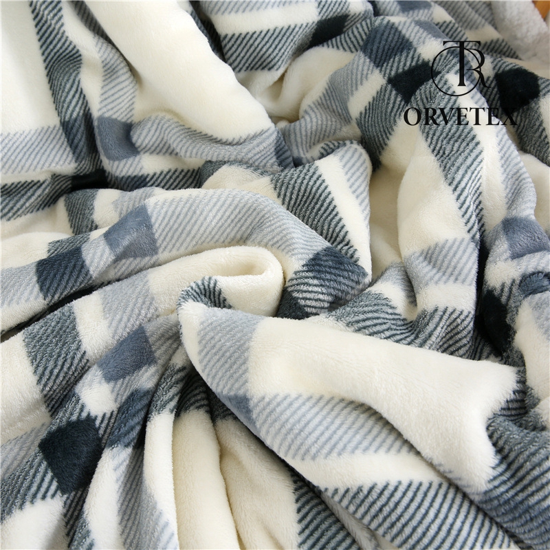 Warm Soft Plaid Cashmere Blanket Thicken Elegant Fleece Double-Layer Decor Blankets & Throws - 图片 4