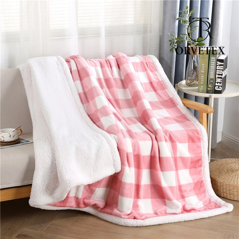 Warm Soft Plaid Cashmere Blanket Thicken Elegant Fleece Double-Layer Decor Blankets & Throws - 图片 8