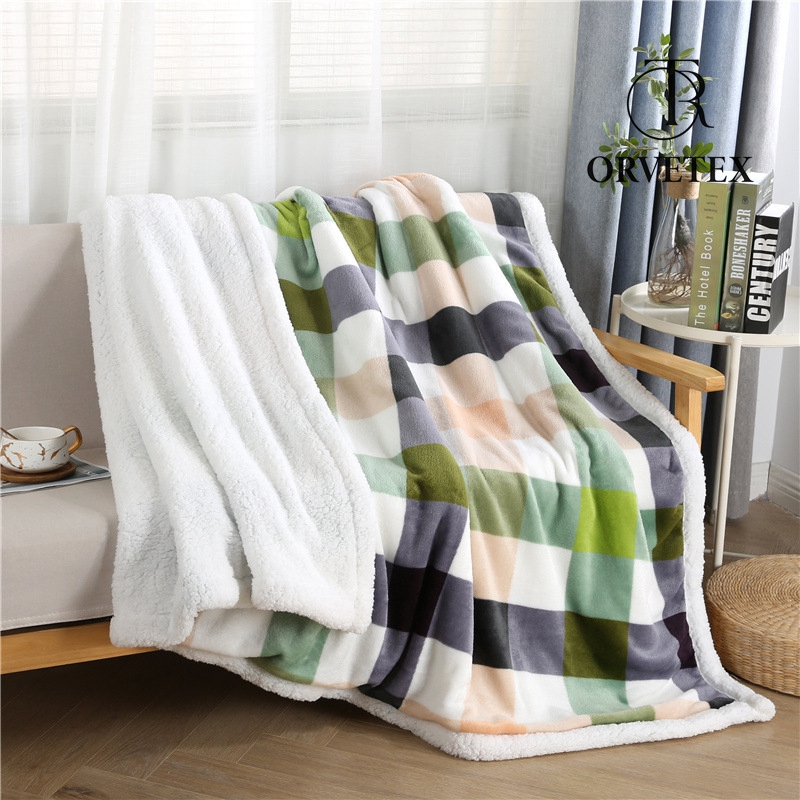 Warm Soft Plaid Cashmere Blanket Thicken Elegant Fleece Double-Layer Decor Blankets & Throws - 图片 10