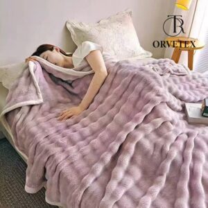 Winter Coziness Double/Twin Size Blanket: Luxuriously Soft and Warm Faux Fur Throw with Sherpa Lining - Cuddle-Worthy Double Layer Blanket for Bed and Couch - 100 * 150cm