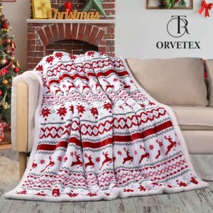 Blanket Printing Flannel Blanket Merry Christmas Throw Blanket Soft Warm Sherpa Double Layer Fluffy Snowflake Blanket