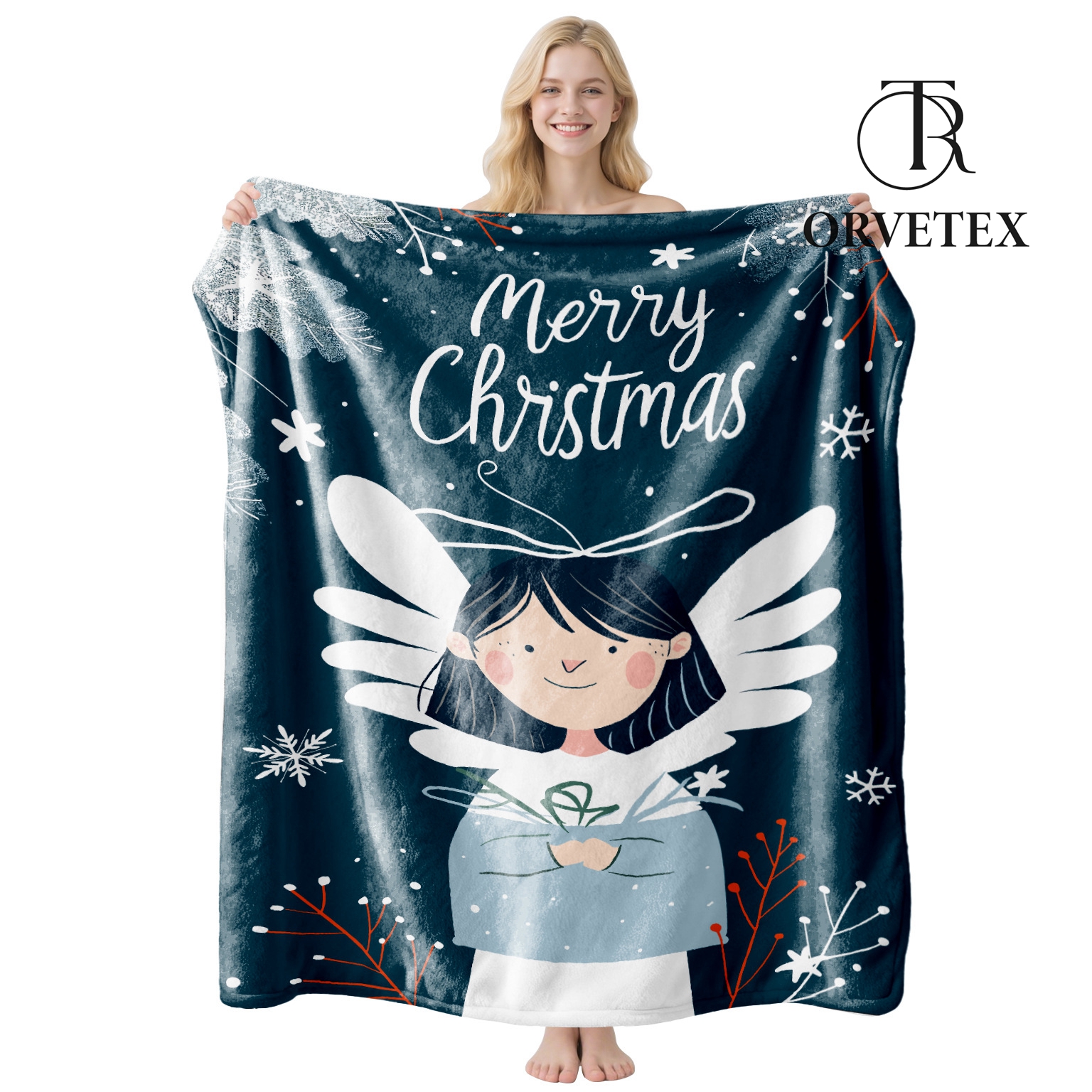 Christmas Throw Rabbit Blanket, Winter Holiday Throw Blanket, Christmas Throw Blanket for Couch Sofa Bed, Rabbit Gifts for Women, Winter Decor for Home, 50x60 Inches - 图片 8