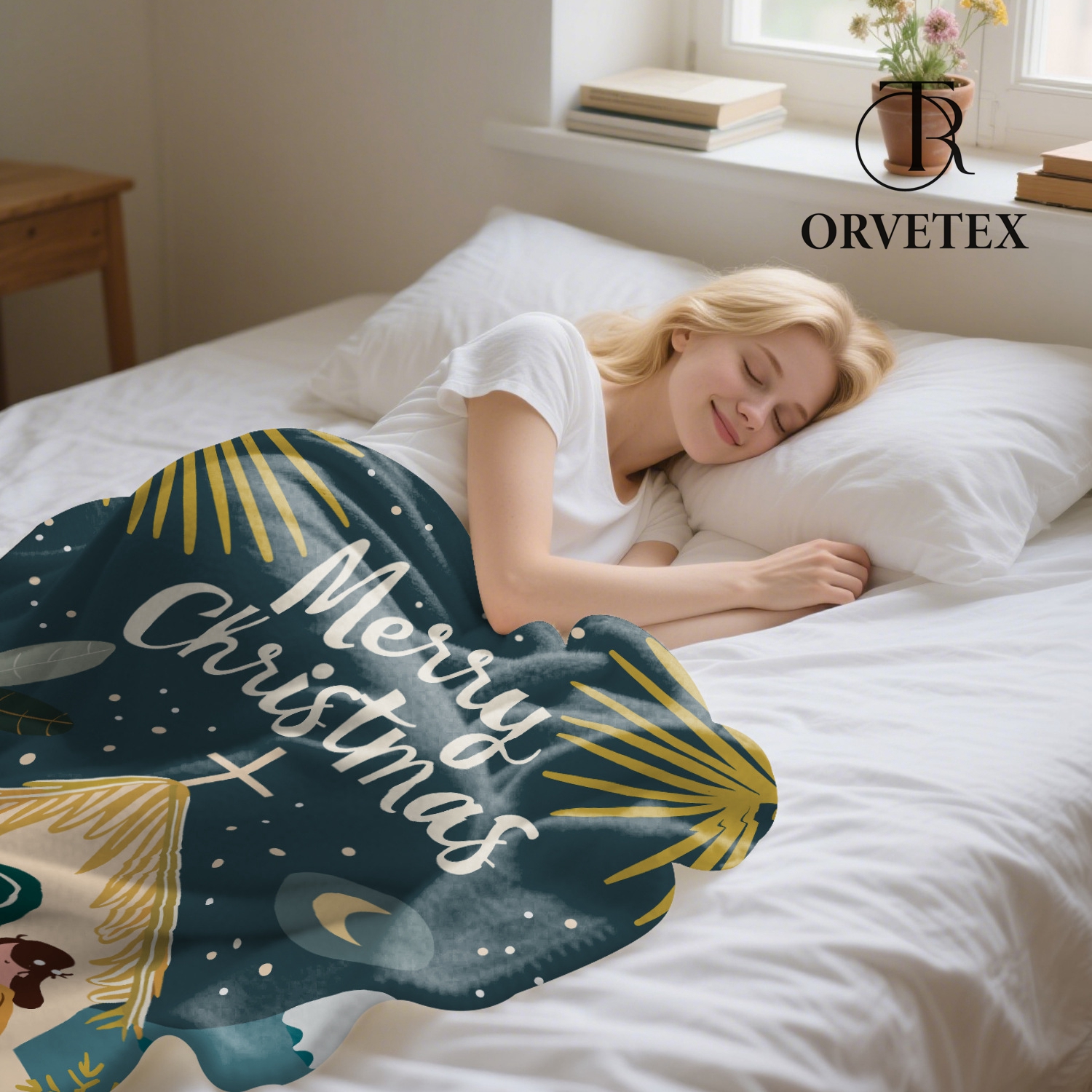 Christmas Throw Rabbit Blanket, Winter Holiday Throw Blanket, Christmas Throw Blanket for Couch Sofa Bed, Rabbit Gifts for Women, Winter Decor for Home, 50x60 Inches - 图片 5