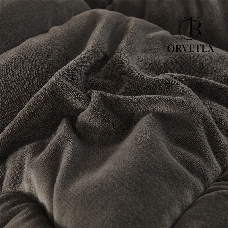 Super Warm Lamb Wool Queen Size Quilt Winter Blanket Double-Sided Velvet Quilt Thickened Warm Plush Comforter Core, Plain Blanket Winter Duvet Quilt,A,220x240cm/5kg - 图片 9