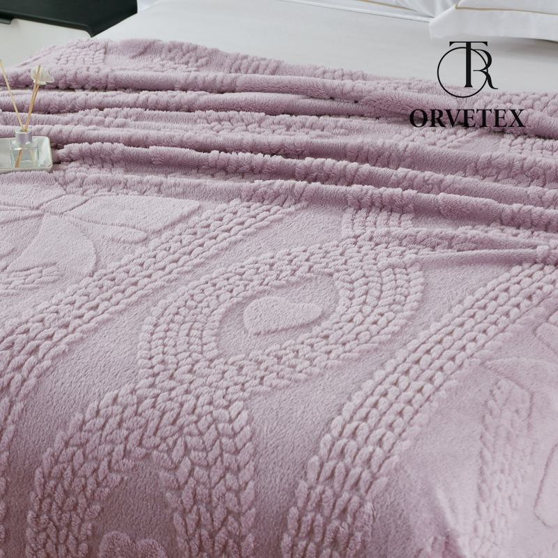 New Double Sided Cotton Velvet Jacquard Blanket Soft And Skin Friendly Sofa Blanket Office Nap Air Conditioning Cover Blanket - 图片 2