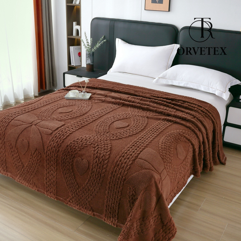 New Double Sided Cotton Velvet Jacquard Blanket Soft And Skin Friendly Sofa Blanket Office Nap Air Conditioning Cover Blanket - 图片 5
