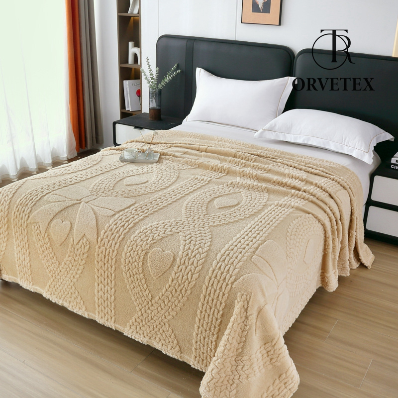 New Double Sided Cotton Velvet Jacquard Blanket Soft And Skin Friendly Sofa Blanket Office Nap Air Conditioning Cover Blanket - 图片 7