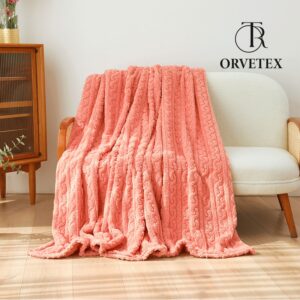 Flannel Throw Blanket for Sofa Couch Bed Chair,Super Soft Fleece Throw Blanket Decorative Fuzzy Sofa Throws Warm Cozy Fluffy Microfiber Blankets Jacquard Plush Nap Blanket Style A 130x160cm