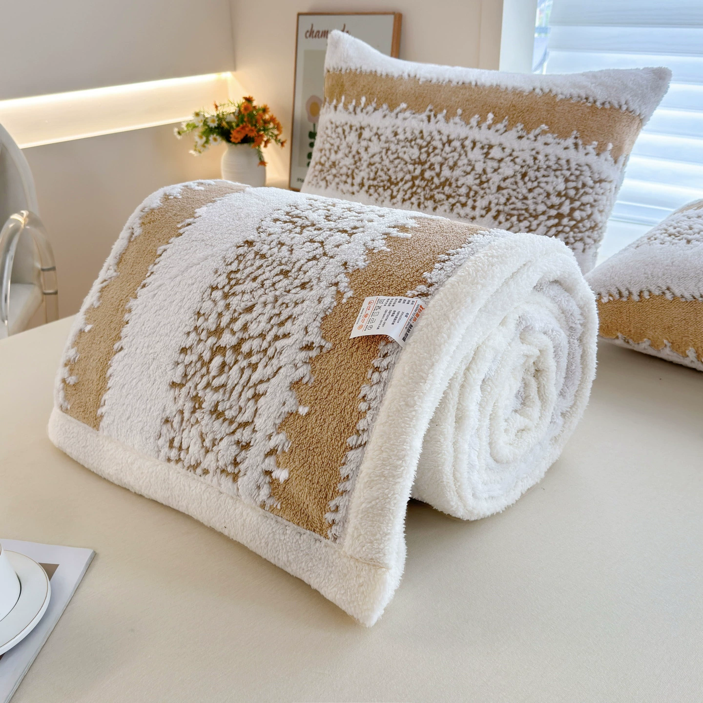 Pink Throw Blanket, 50x70 Soft Cozy Striped Throw Blankets for Couch, Sofa, Bed, Travel, Lightweight Fluffy Warm Plush Decorative Blankets for Women, Men,Kids Gift - 图片 8