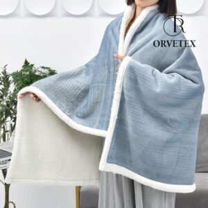 Plush Cape Blanket Wearable Comfy Poncho Throw Winter Cozy Loungewear Oversized Blanket Sweatshirt Lambskin For Bed Sofa Walking