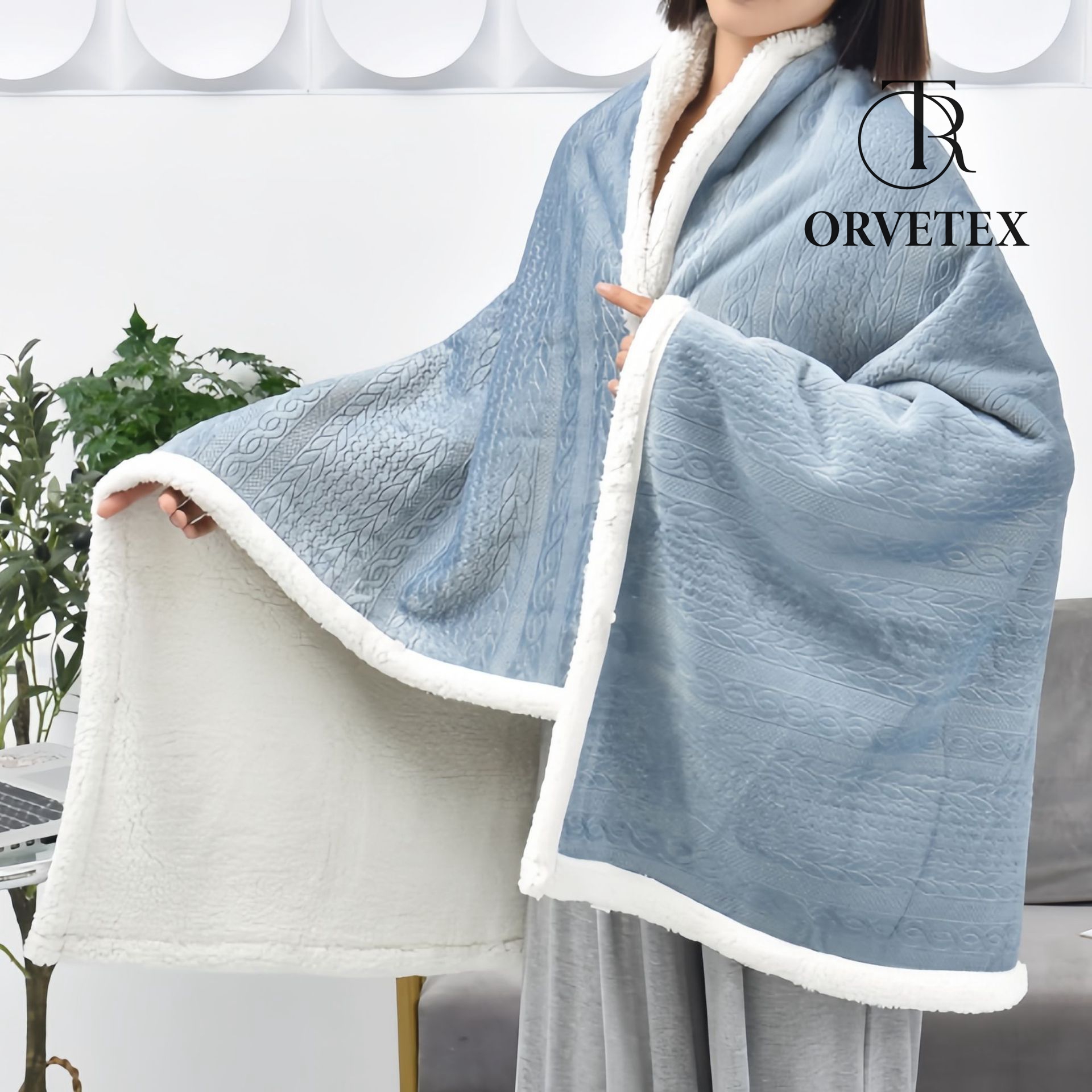 Plush Cape Blanket Wearable Comfy Poncho Throw Winter Cozy Loungewear Oversized Blanket Sweatshirt Lambskin For Bed Sofa Walking