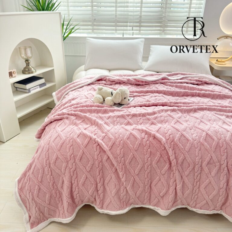 Lightweight Jacquard Soft Cotton Fleece Blanket