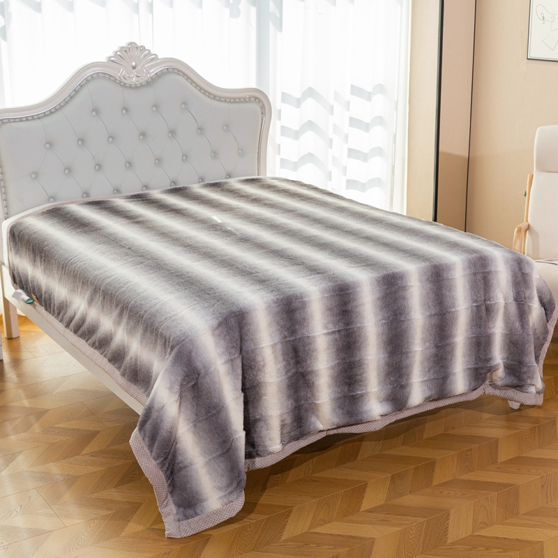 Custom Wholesale Plush Cozy Fluffy Warm Soft Minky Rabbit Faux Fur Bed Winter Fleece Blankets Throw for Sofa Bed - Image 6