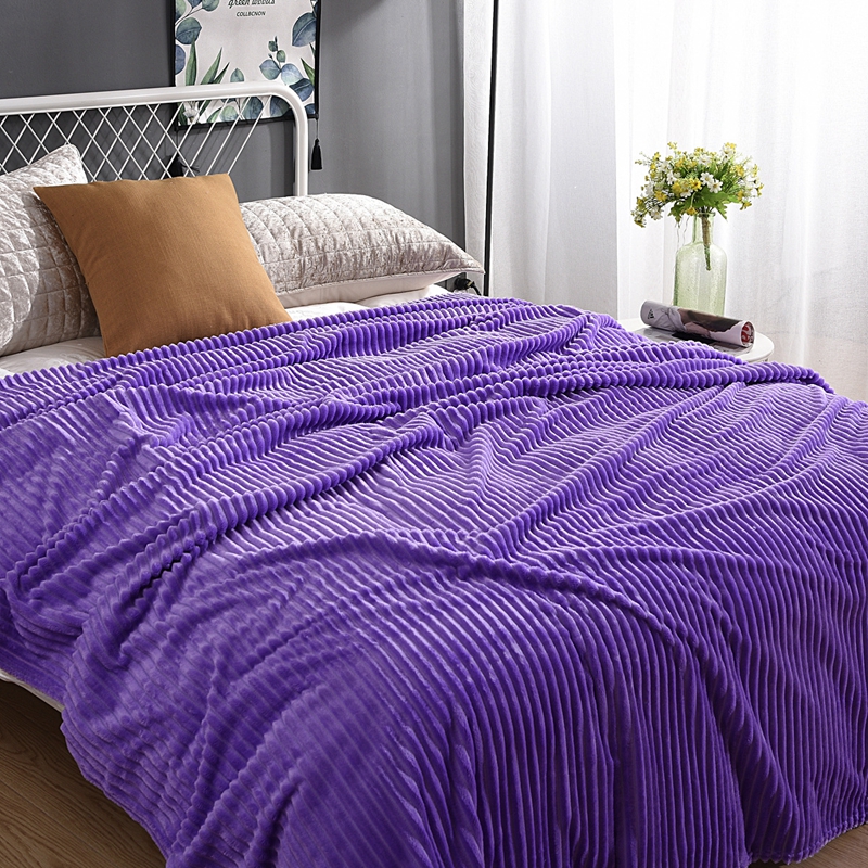 Jacquard Coral Fleece Blanket Thickened Velvet Throw Blanket Home Textiles Solid Knitted Flannel - Image 6
