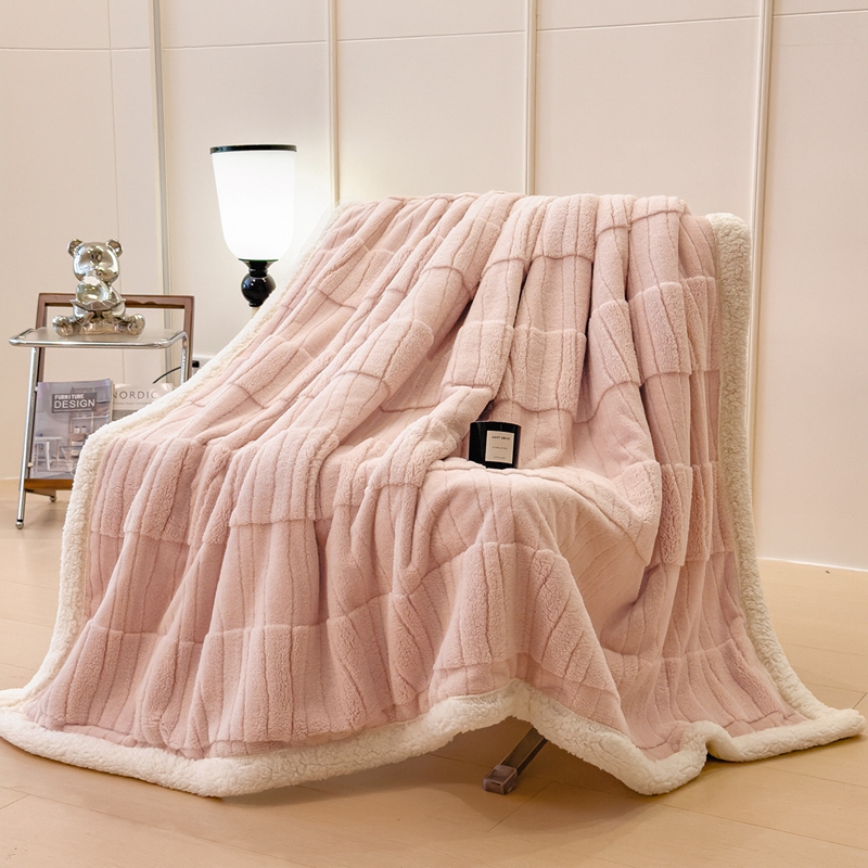Factory wholesale Double Jacquard Thick Warm Double Sided Coral Flannel Fleece Blanket - Image 6