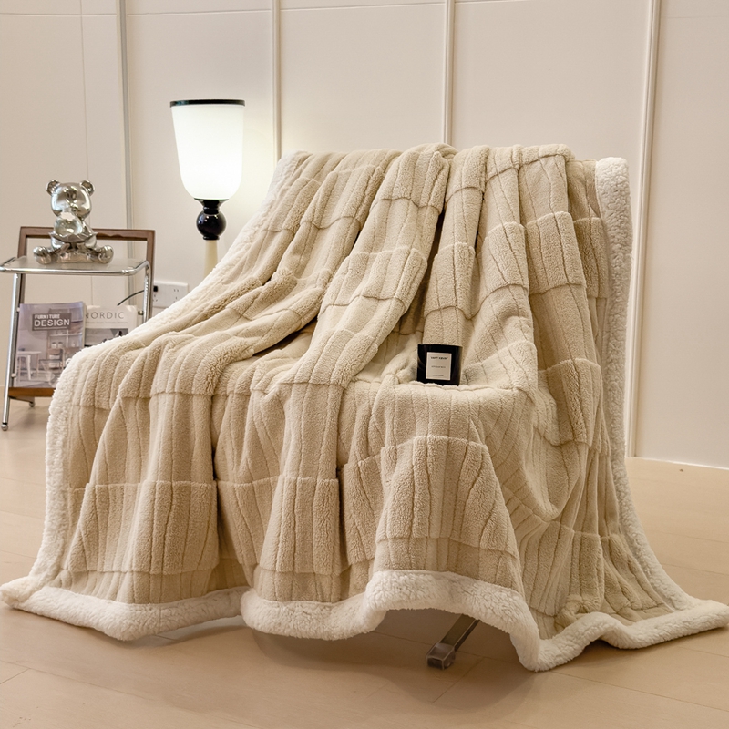 Factory wholesale Double Jacquard Thick Warm Double Sided Coral Flannel Fleece Blanket - Image 7