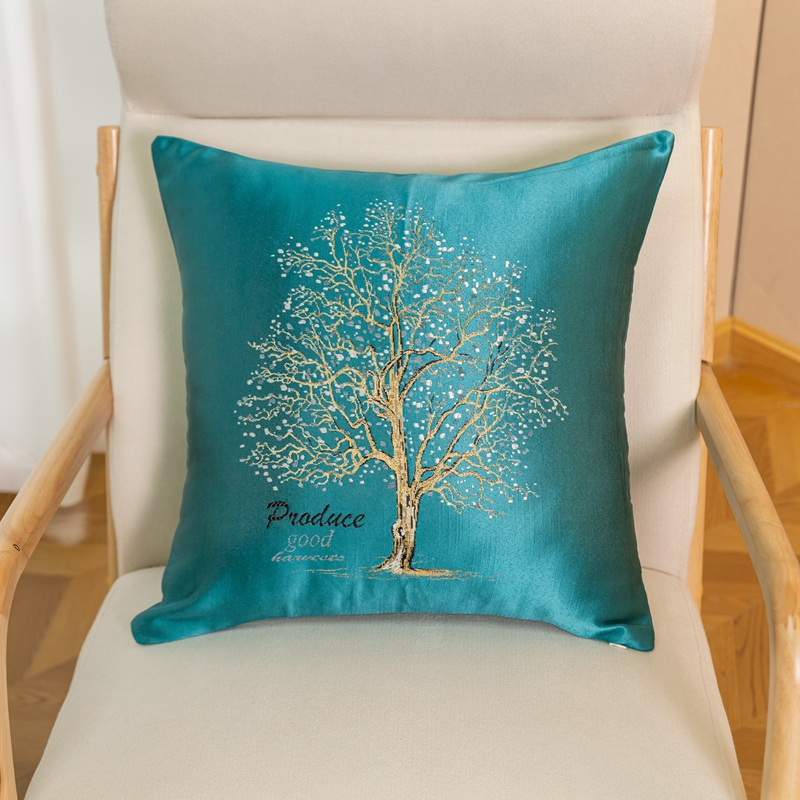 Luxury Pillow Cover with Smooth, Cool, Soft Embroidered Pillowcase Cushion Cover, Office Waist Protection, Bedroom Home Decor