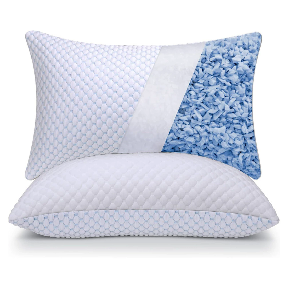 Orvetex Modern Cooling Gel Shattering Memory Foam Hypoallergenic Solid Neck Pillow Memory Cotton Pillow
