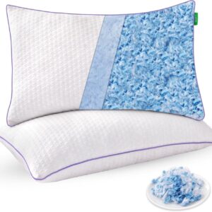 Orvetex Adjustable Gel Foam Pillow with Removable Cover, Shredded Memory, Suitable for Side and Back Lying