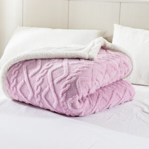 Orvetex Hot Selling 100% Polyester Waterproof and Flame-retardant Jacquard Sherpa with Sherpa Blanket Home Hotel