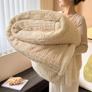 Orvetex Factory Customization Made in China Solid Color European and American Style Jacquard Sherpa with Sherpa Blanket