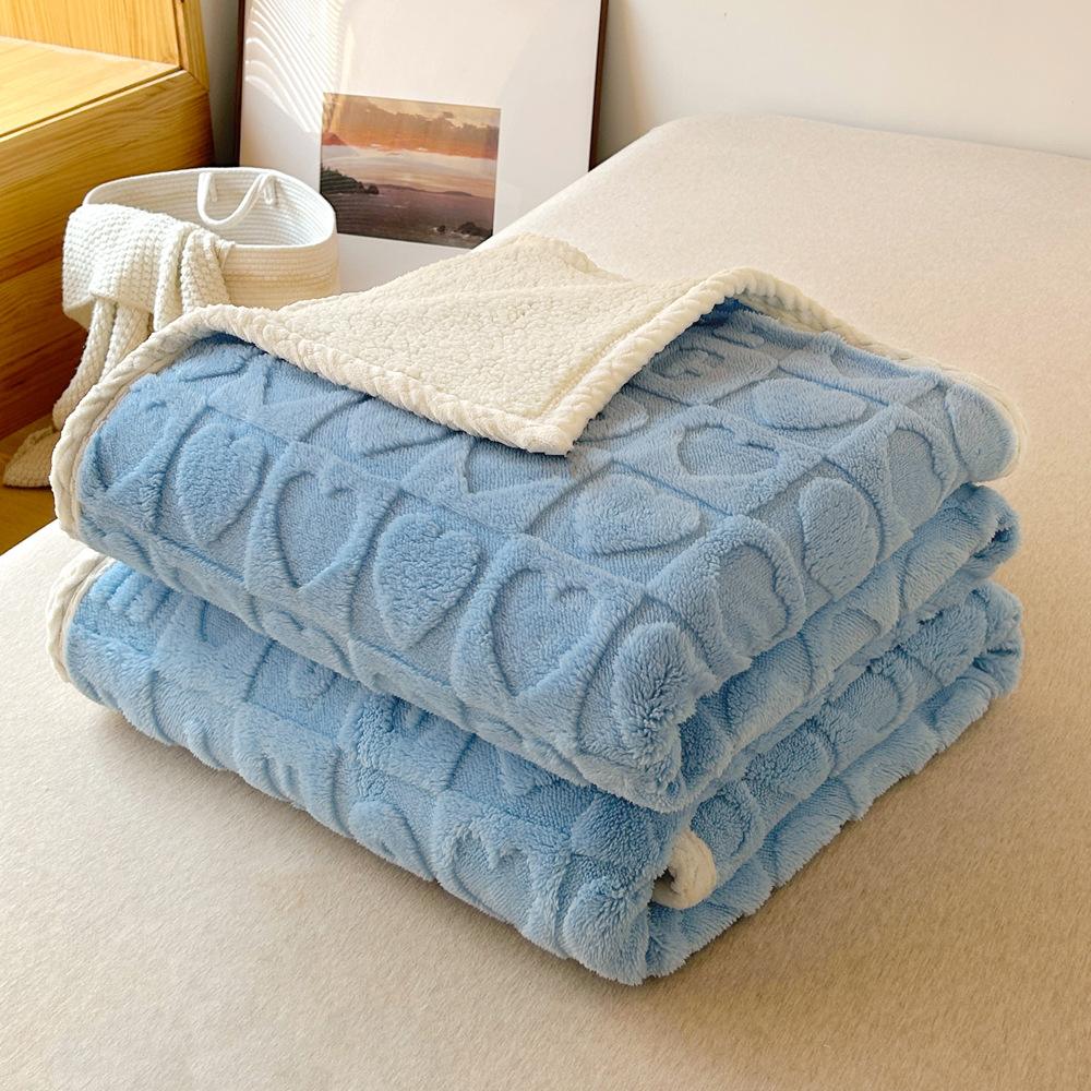 Orvetex Wholesale Solid Color Warm and Environmentally Friendly Jacquard Sherpa with Sherpa Blanket - Image 5