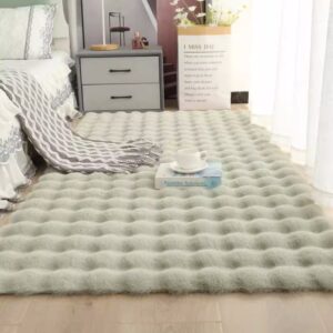 Hot Selling Artificial Rabbit Hair Carpet Bubble Design Artificial Comfortable Rabbit Hair Rug Living Room Carpet Plush